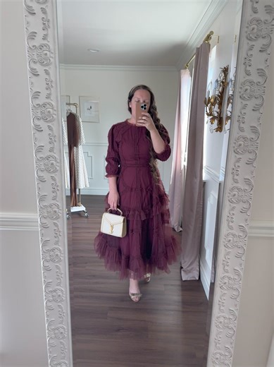 44 reactions | Gorgeous details from head to hem  We've never seen such a fun, feminine party dress! Made for Autumn weddings, banquets, special photos & so much more. Shop yours at: https://store.daintyjewells.com/catalog/product/new/twirling-in-the-twilight-dress/ | Dainty Jewells Apparel | Facebook