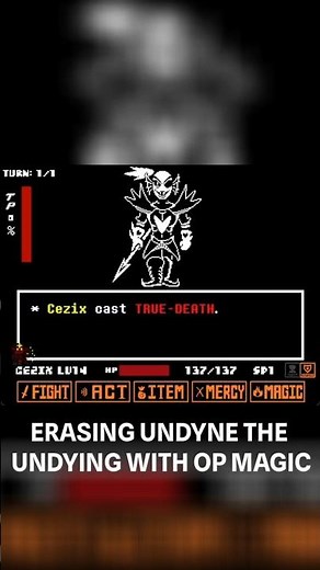 Erasing Undyne the Undying with OP Magic #undertale #deltarune