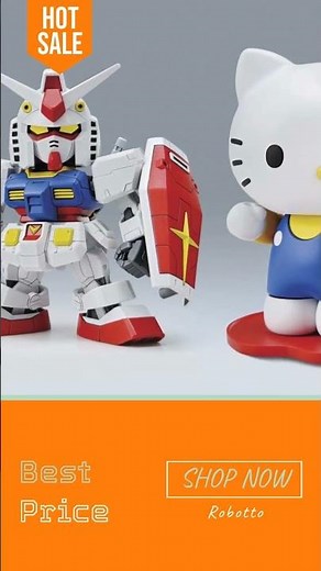 SD Hello Kitty/Gundam RX-78-2 EX Stand – Bygg din favorit