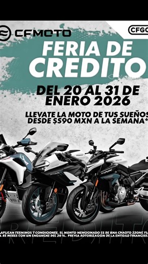 ¿Te interesa adquirir una CFMOTO? 🏍️🔥 Este es tu momento 🚀 Aprovecha nuestra Feria del Crédito en CFMOTO Portales 📍 Calz. de Tlalpan 1200, Zacahuitzco, Benito Juárez, CDMX ¡Ven y estrena tu moto! 💥