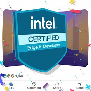 16K views · 972 reactions | Have what it takes to thrive in the world of AI? Technology moves fast, and your skills need to move faster. Sign up for the Intel® Edge AI Certification program, get rewarded for learning, and supercharge your career! | Intel | Facebook