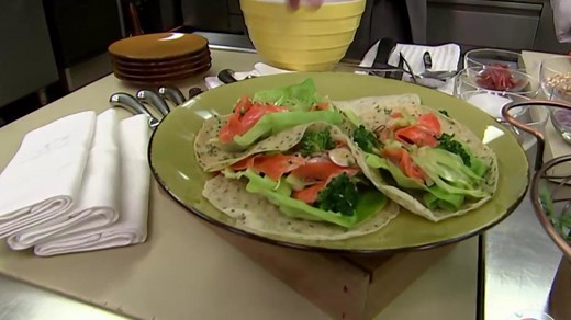 Make the White House chef’s shaved broccoli salad with chive crepes