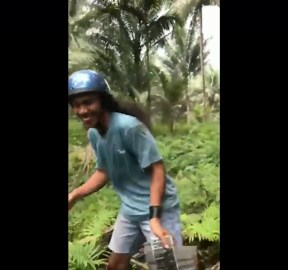 Friends' Epic Journey to Mount Tobaru Goes Viral: Motorcycle Mishap Caught on Camera!