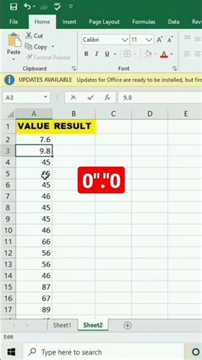 how to insert a decimal between numbers in excel#shortvideo