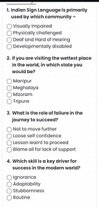 Indian Sign Language is primarily used by which community -Vis... | Filo