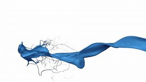 Blue paint splash in the air shooting with high speed camera, phantom flex.