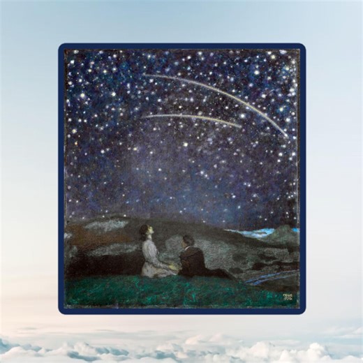 Falling Stars Sticker by Franz Von Stuck, Museum Nerd Laptop Sticker - Etsy