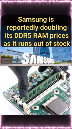 Samsung is reportedly doubling its DDR5 RAM prices as it runs out of stock #ram #price #techshorts