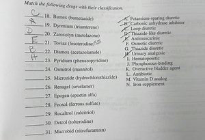 Match the following drugs with their classification:Bumex (bu... | Filo
