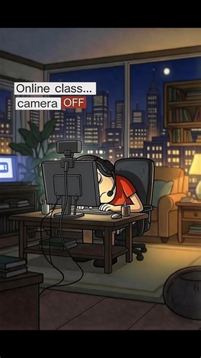 POV Online Class Disaster Student Sleeps & Camera Turns On | FLEXY Shorts #animation #funny #memes