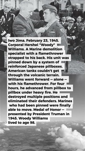 1 American Marine Charged 3 Japanese Pillboxes With a Flamethrower at Iwo Jima for 4 Hours Straight