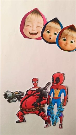 Red ♥️ deadpool spiderman thunder face exc 🤣🤣 #spiderman #deadpool #usa #drawing #ytshorts