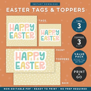 Easter Tags & Toppers Bundle | Printable Treat Bag Set | Party & Classroom Gifts