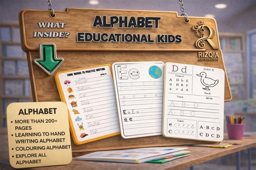 Alphabet Educational Printable for Kids | ABC Letter Learning Worksheets for Preschool & Kindergarten - Etsy