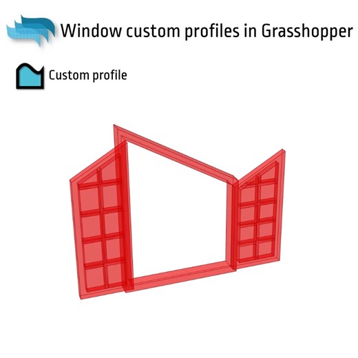 Create windows with regular and custom profiles in Grasshopper. Use the profile components in Grasshopper to generate windows with any opening profile shape. In addition to the Rectangular, Romanic, Gothic, 90ºArc, or Circular profiles, you can reference any closed curve in Rhino and use it as a custom profile of a window. #rhino3d #Visualarq #bim #flexiblebim #architecture3d #architecture2d #parametricarchitecture #softwarearchitecture #grasshopper3d #architecturaldrawings #freeformarchitecture