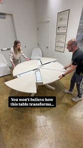 3.5K views · 562 reactions | Watch this round table bloom into something amazing with just a few simple moves. Perfect for hosting, stunning for any space. #ExpandableTable #TableTransformation #HomeInspo #InteriorDesign #FurnitureGoals #RoundTableMagic #SmartDesign #BeforeAndAfter #HostingReady #SpaceSaver #designthatworks | Brick and Mortarless Furniture | Facebook