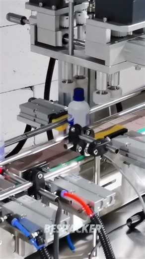 Plastic lunch box, egg box and express box automatic labeling machine,#bespacker #labelingmachine