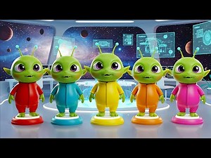 Counting Song & Colors Song! | Five Little Aliens | 3D Animated Nursery Rhymes