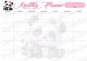 Panda-themed Undated Calendar Pages – Fun & Functional Printable Planner - Etsy Canada