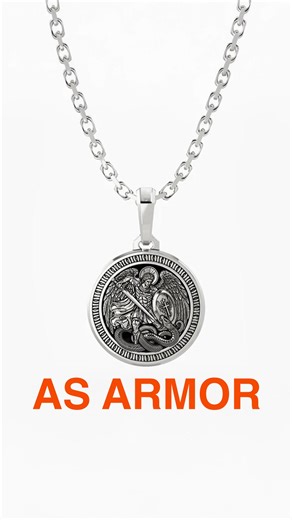 Give him a meaningful gift of faith, strength, and protection. • Solid sterling silver, rhodium finished • Saint Michael’s shield engraved on the back • Luxury gift box included • Lifetime warranty This silver Saint Michael Pendant is your reminder that light always wins. | Proclamation Jewelry