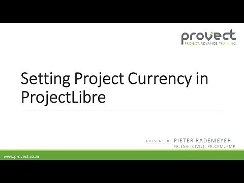 ProjectLibre: Setting Country Currency