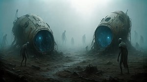 In the fog of a forgotten world, an alien village endures. Drop pods became homes, machines became gods, and those who remained learned to live among the ruins. They wait. Not for rescue, but for remembrance. #AIArt #BizarreScifi #Cinematic #Fog #HyperrealIndustrial #PostApocalyptic #Realism #Ruins #SciFi #Worldbuilding | Worldbuilderscifi
