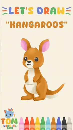 How to Draw a Kangaroo for Kids 🦘 | Easy Drawing Tutorial #drawingforkids #drawing4kids #howtodraw