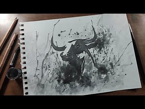How to Draw a Bull with Watercolor Pencils Step by Step - (EASY)