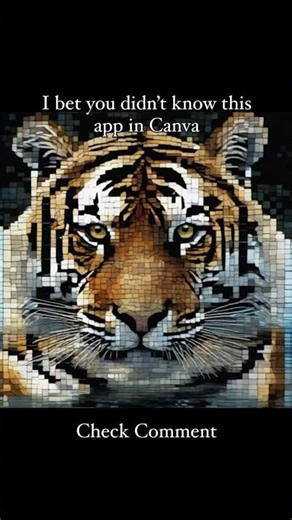 Secret Canva App | Tiger Mosaic Art in Canva | Transformation video | Mosaic Painting #shorts