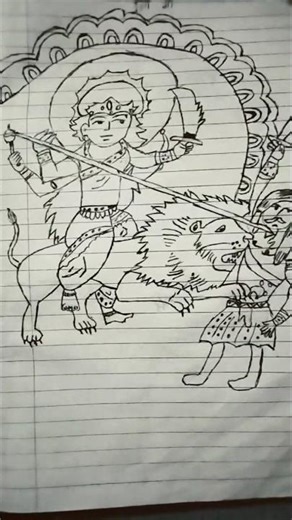 “Durga maa drawing easy | Durga Puja drawing | Durga Puja status | Navratri status | #shorts