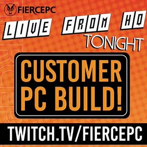 Tonight we will be Live from HQ with another PC build live on stream from 6:30pm (gmt) If you ordered a PC this weekend it could be yours! If you want yours building on stream then get in touch and we will try find it :-) Twitch.tv/fiercepc | Fierce PC