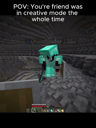 POV: You're friend was in creative mode this whole time. #shorts #minecraft #minecraftmemes #pov