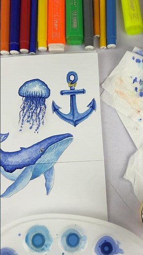 Drawing sea creatures easy with ARdrawing app step by step tutorial for beginners #draw #drawing