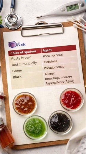 colour of sputam || respiratory disease and causative agent #medical #nursing #respiratorydisease