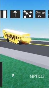School Bus Crash test normal motion and slow motion #roblox #schoolbuscrashtest #shorts