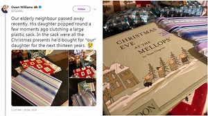 Old man buys 14 Christmas gifts for neighbour's daughter before dying. Internet can't stop crying