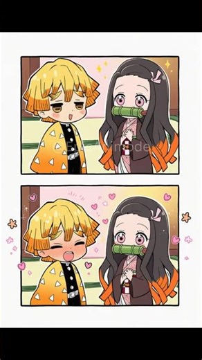 😳💗 Zenitsu Blushing at Nezuko! 🥰 #anime #youtubeshorts #demonslayercharacters