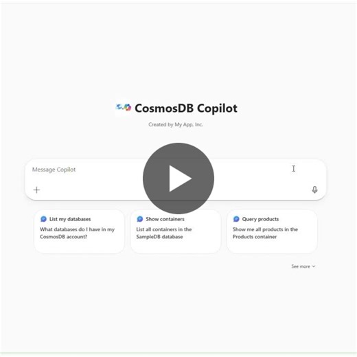 #buildwithcopilot #mcpagents #developertools #microsoft365 #copilot #cosmosdb | Fiza Musthafa