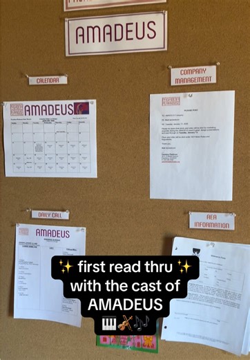 Come with me to our ✨ meet & greet, design presentation first read through ✨ of AMADEUS at Pasadena Playhouse! #amadeus #pasadenaplayhouse #mozart #theatrekid #classical
