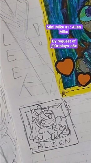 drawing Alien Miku // ‪@Oriplays-c8x‬ request #art #drawing #traditional #kawaii #fypシ #sketchbook