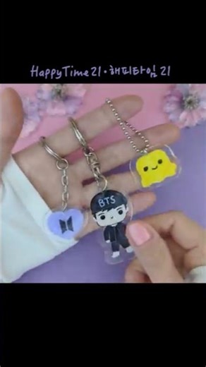 Easy BTS Keychain DIY 💜 #shorts #btsdiy