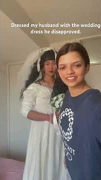 ウェディングドレスを夫に着せました。 #wedding #国際カップル #カップル動画 #国際結婚
