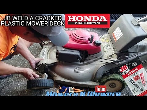 FREE HONDA HARMONY HRM215 SX SELF PROPELLED LAWN MOWER CRACKED DECK JB WELD FOOT FLAP FIX REPAIR DIY