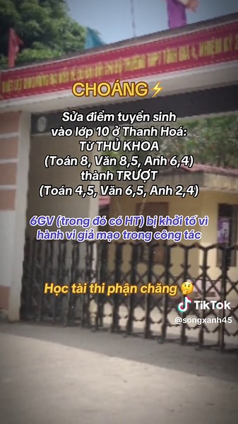 Sự cố sửa điểm tuyển sinh lớp 10 tại Thanh Hóa