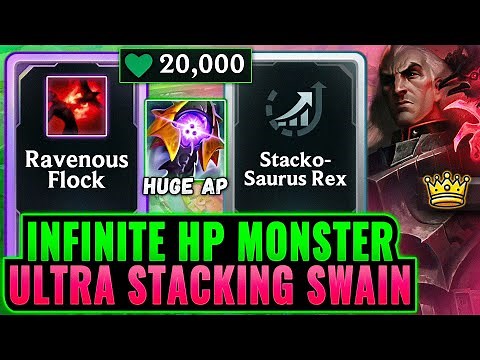 Stacking Infinite HP with Stackosaurus Rex: Unkillable 20K HP Swain | League Arena Gameplay