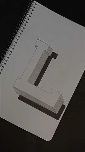 3D drawing..3D L letter drawing...#ytshorts #shorts #3dart #3ddrawing #3dillusiondrawing #3dillusion
