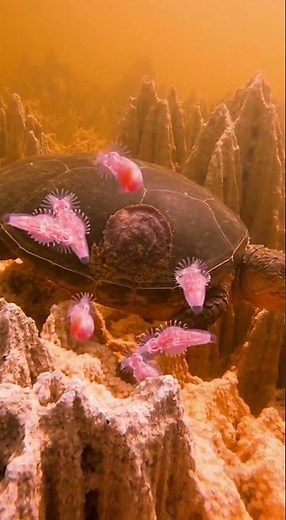 👾 Shocking! Ultimate Discovery of ALIEN Creatures on a Turtle! 🤯 #shorts #turtle #unbelievable #vfx