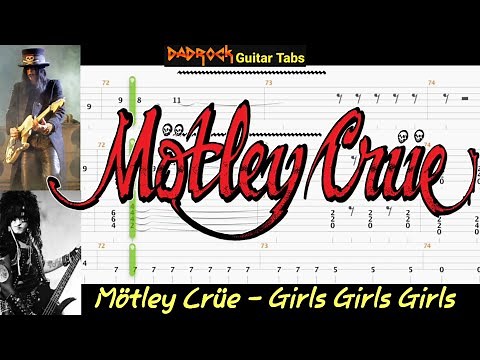 Girls Girls Girls - Motley Crue - Guitar + Bass TABS Lesson