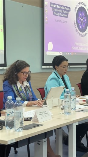 📍EN. The problems of strengthening gender equality in the academic community and promotion of gender education in educational institutions of Kazakhstan were discussed at the forum held by the NU Library. The forum was organized by researchers from three universities - Nazarbayev University, Kazakh National Women’s Pedagogical University and L.N. Gumilev Eurasian National University. The forum was attended by NU Vice Provost for Academic Affairs Loretta O’ Donnell, NU Library Director Jerald Ca