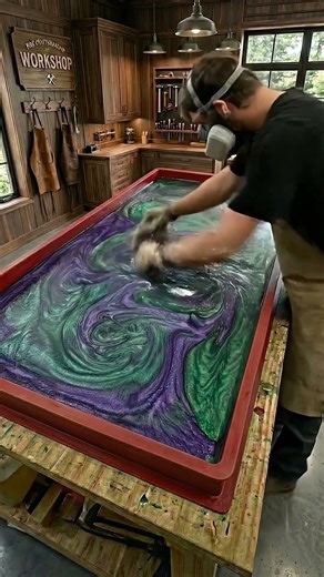 Making a GLOWING Lightning Epoxy Table! ⚡️ Satisfying Resin Art